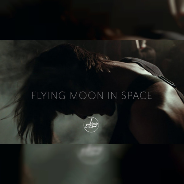 Flying Moon in Space